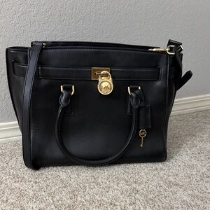 Michael Kors Black Hamilton Satchel - Smooth Leather